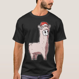 Merry Christmas Alpaca Santas Hat Llama 1 T-Shirt