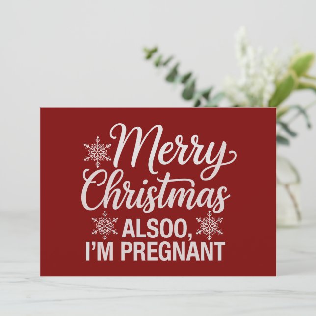 Merry Christmas Also Im Pregnant Baby Announcement (Standing Front)