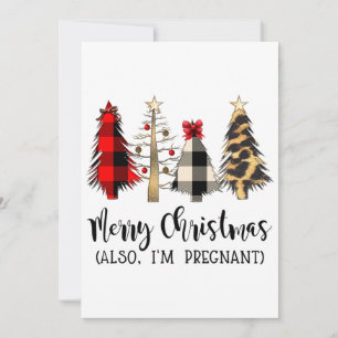 Merry Christmas Also I'm Pregnant Pregnancy Announ Invitation