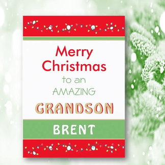 Merry Christmas amazing Grandson card