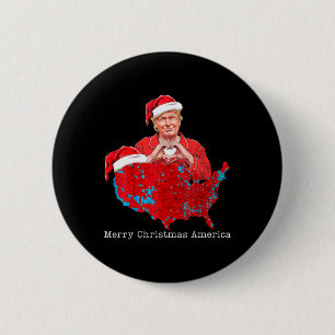 Merry Christmas America Donald Trump Coverage Xmas 6 Cm Round Badge