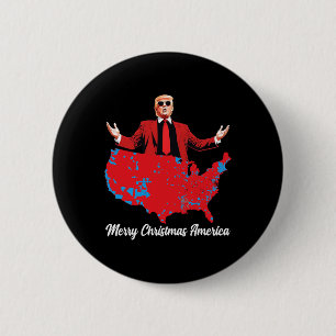 Merry Christmas America Donald Trump Coverage Xmas 6 Cm Round Badge