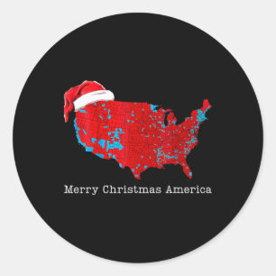 Merry Christmas America Donald Trump Coveragexmas  Classic Round Sticker