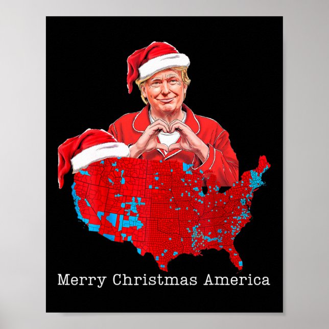 Merry Christmas America Donald Trump Coveragexmas  Poster (Front)