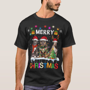 Merry Christmas American Bully Santa Christmas Tre T-Shirt