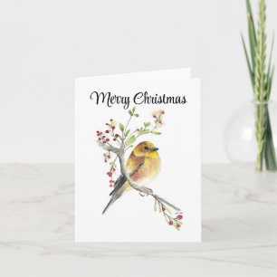 Merry Christmas American Goldfinch Holiday Card