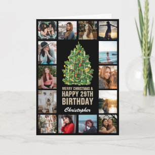 Merry Christmas and 29th Happy Birthday Photo Card