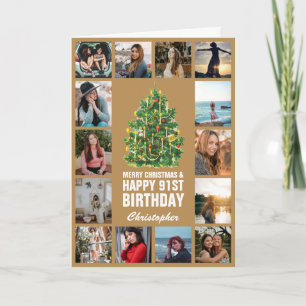 Merry Christmas and 91st Happy Birthday Gold Card
