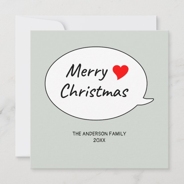 Merry Christmas and a Beautiful heart Holiday Card (Front)