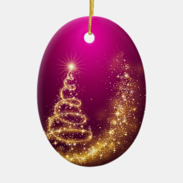 Merry Christmas and a Happy New Year! Ceramic Ornament (Front)