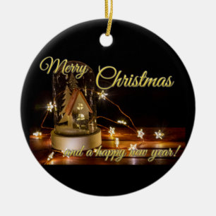 Merry Christmas and a Happy New Year! Ceramic Ornament