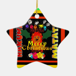 Merry Christmas and a Happy New Year Ceramic Ornament