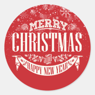 Merry Christmas and a Happy New Year Classic Round Sticker