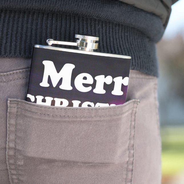 Merry Christmas and a Happy New year greetings  Hip Flask (In Situ)