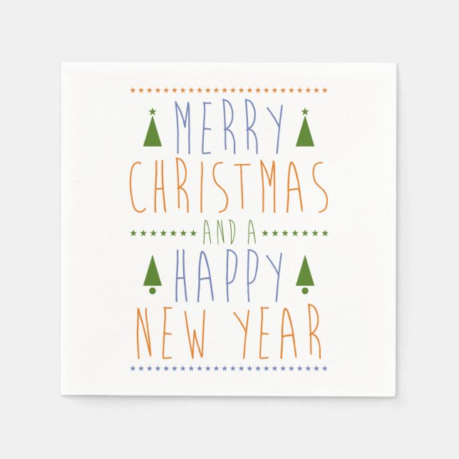 Merry Christmas and a Happy New Year Napkin (Front)