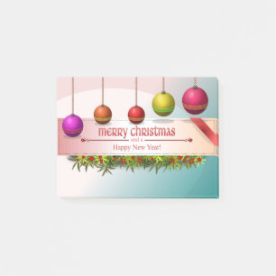 "MERRY CHRISTMAS AND A HAPPY NEW YEAR" ORNAMENTS POST-IT NOTES