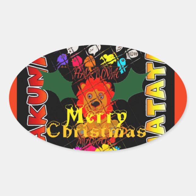 Merry Christmas and a Happy New Year Oval Sticker (Front)