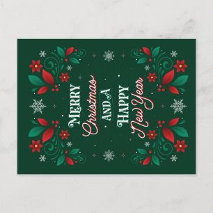 Merry Christmas and a Happy New Year Postcard