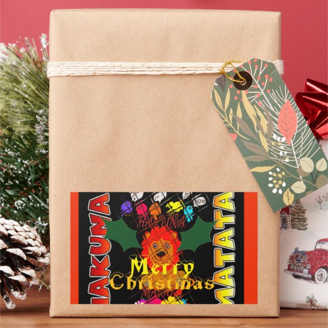 Merry Christmas and a Happy New Year Rectangular Sticker (Holiday)