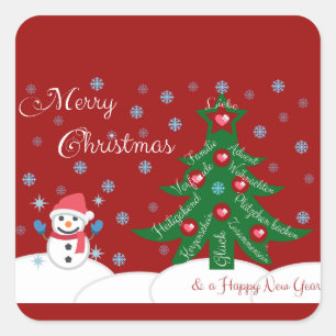 Merry Christmas and a Happy New Year! Square Sticker