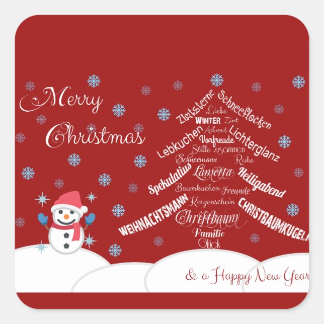 Merry Christmas and a Happy New Year! Square Sticker (Front)