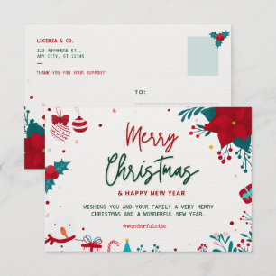 Merry Christmas and a Happy New Year Thank You Card