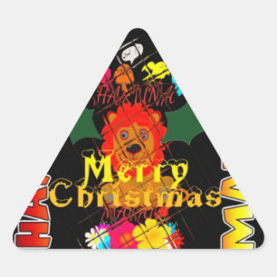 Merry Christmas and a Happy New Year Triangle Sticker