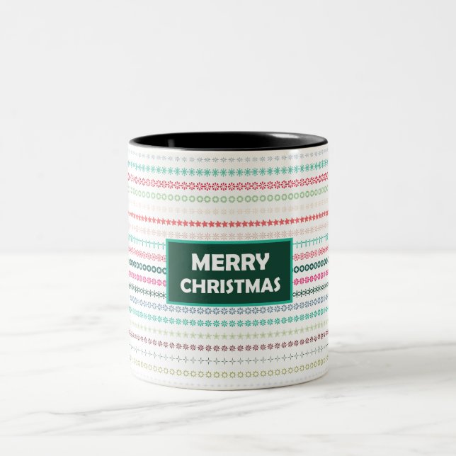 Merry Christmas and a Happy New Year! Two-Tone Coffee Mug (Center)