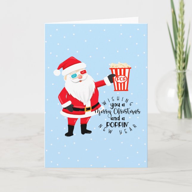 merry christmas and a poppin' new year popcorn card (Front)