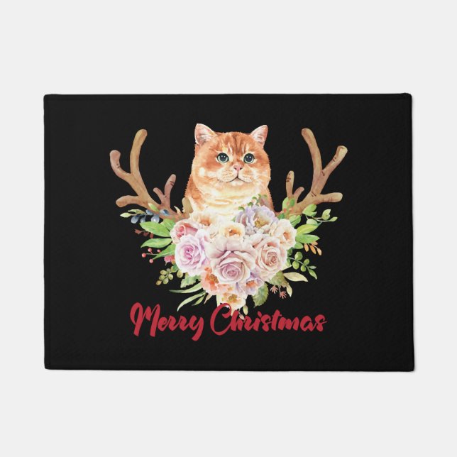 Merry Christmas and Cat Doormat (Front)