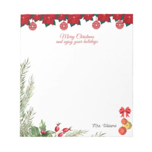 Merry Christmas and Enjoy Your Holidays   Notepad
