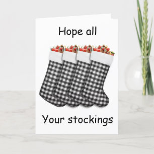 "MERRY CHRISTMAS" AND FULL STOCKINGS! HOLIDAY CARD