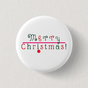 Merry Christmas and Hanging Ornament 3 Cm Round Badge