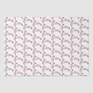 Merry Christmas and Hanging Ornament in Squares Tissue Paper