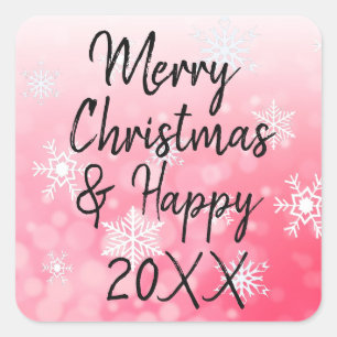 Merry Christmas and Happy 2019 Holiday Card Square Sticker
