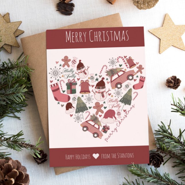  Merry Christmas and Happy Holidays Family Name  Holiday Card (Creator Uploaded)