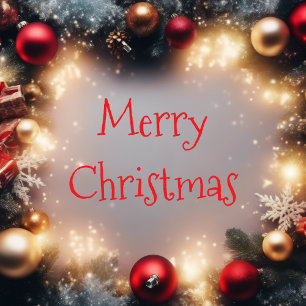  Merry Christmas and Happy Holidays Tree Decoration Card