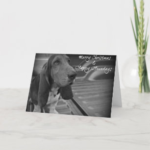 Merry Christmas and Happy Houndays - Bassett Hound Holiday Card