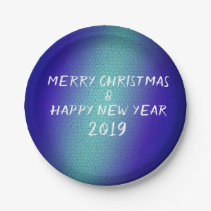 Merry Christmas and Happy New Paper Plate