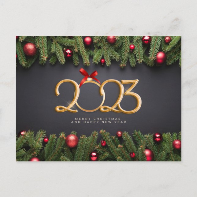 Merry Christmas and Happy New Year 2023 Postcard (Front)