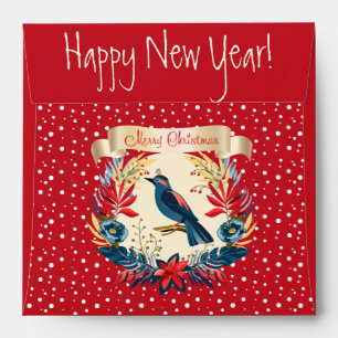 Merry Christmas and Happy New Year! 2025 Blue Bird Envelope