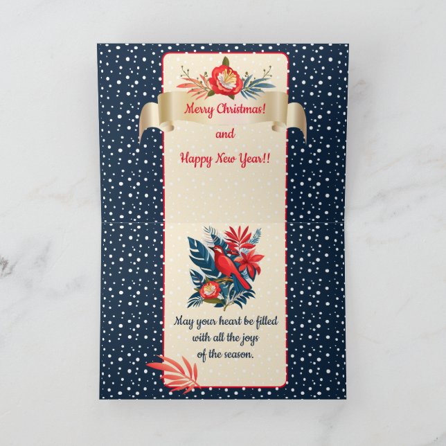 Merry Christmas and Happy New Year! 2026 Blue Bird Thank You Card (Inside)