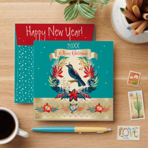 Merry Christmas and Happy New Year! 2027 Blue Bird Envelope