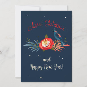 Merry Christmas and Happy New Year! 2027 Blue Bird Holiday Card