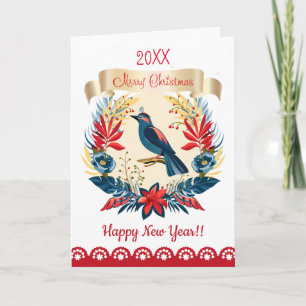 Merry Christmas and Happy New Year! 2027 Blue Bird Holiday Card