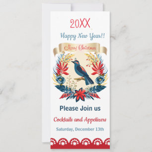 Merry Christmas and Happy New Year! 2027 Blue Bird Invitation
