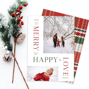 Merry Christmas and Happy New Year 2 photo Holiday Card
