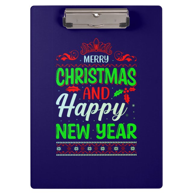 Merry Christmas And Happy New Year-61064 Clipboard (Front)