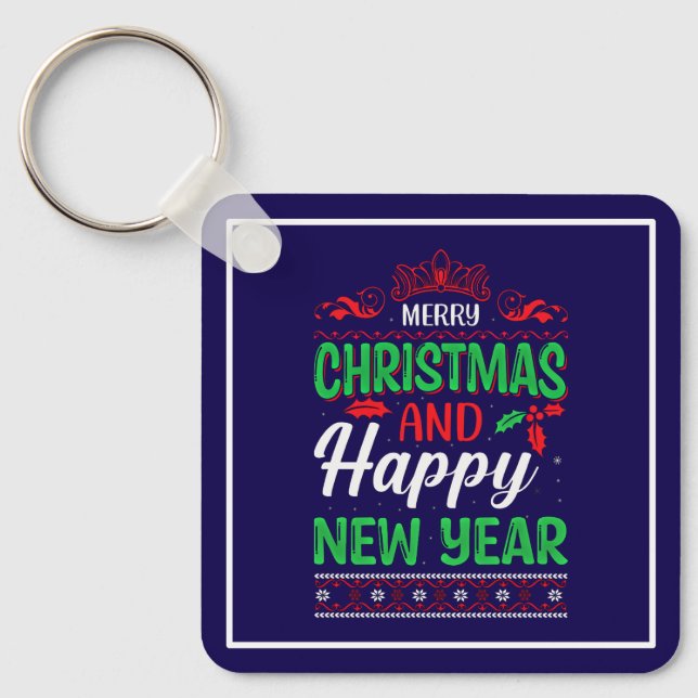 Merry Christmas And Happy New Year-61064 Hoodie Key Ring (Front)