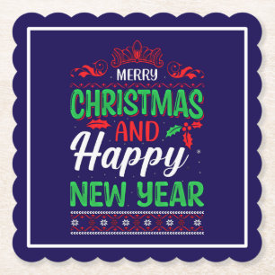 Merry Christmas And Happy New Year-61064 Hoodie Paper Coaster